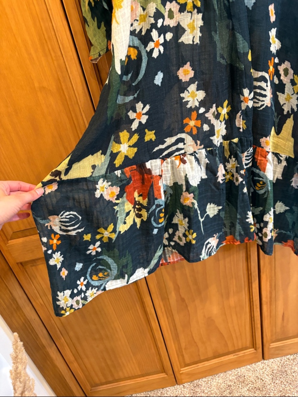 Anthropologie CONDITIONS APPLY floral kaftan dress one size - Picture 7 of 9